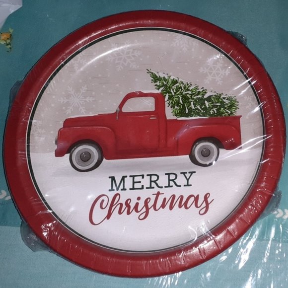 Holiday Christmas Red Truck Dinner Papers Plates 24 Pc New Poshmark